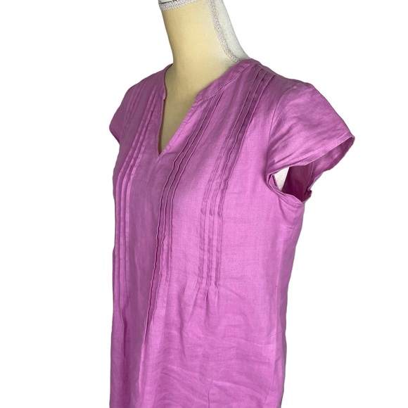 J. Jill Love Linen Pintucked Linen Shift  Dress Lavender Camilla Pink Size XS - Picture 7 of 15